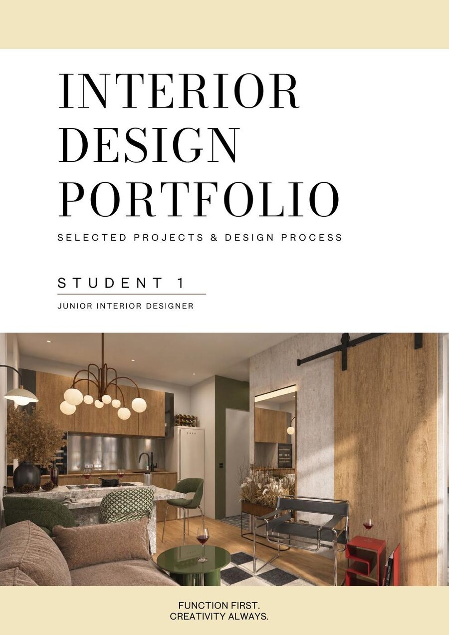 Cover of Student 1's anonymous interior design portfolio